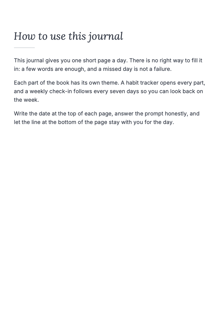 How to use this journal page