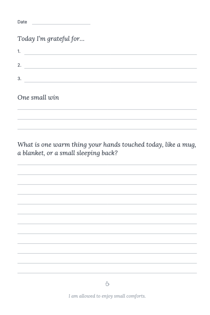 A daily page with its prompt