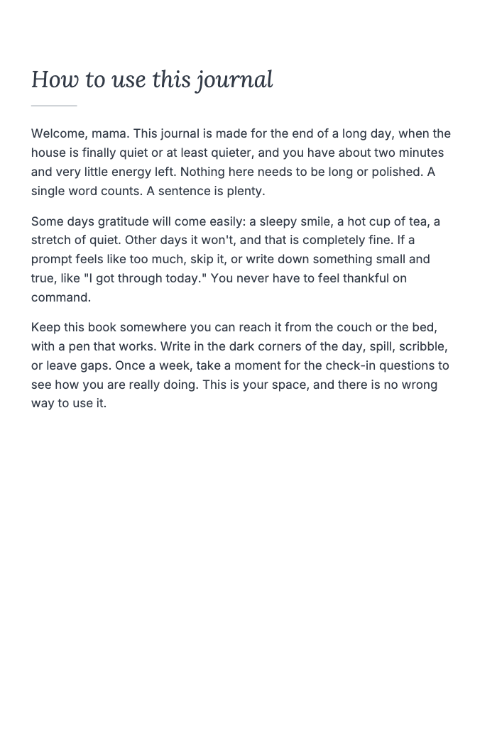 How to use this journal from Gratitude for New Moms