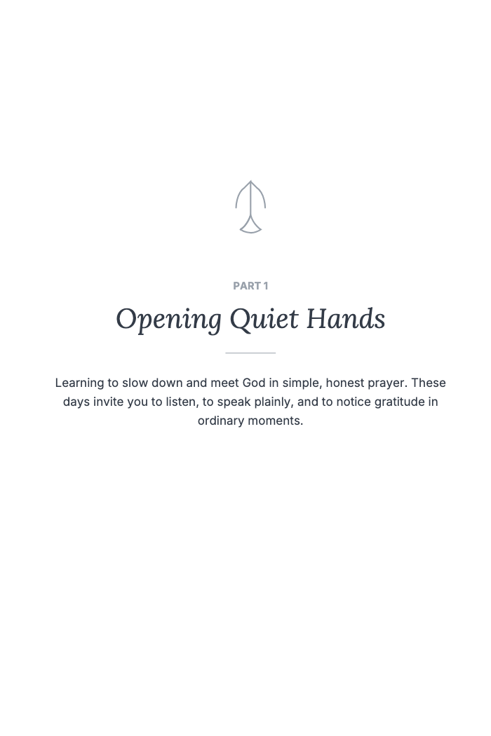 Section divider from Pray, Reflect, Give Thanks
